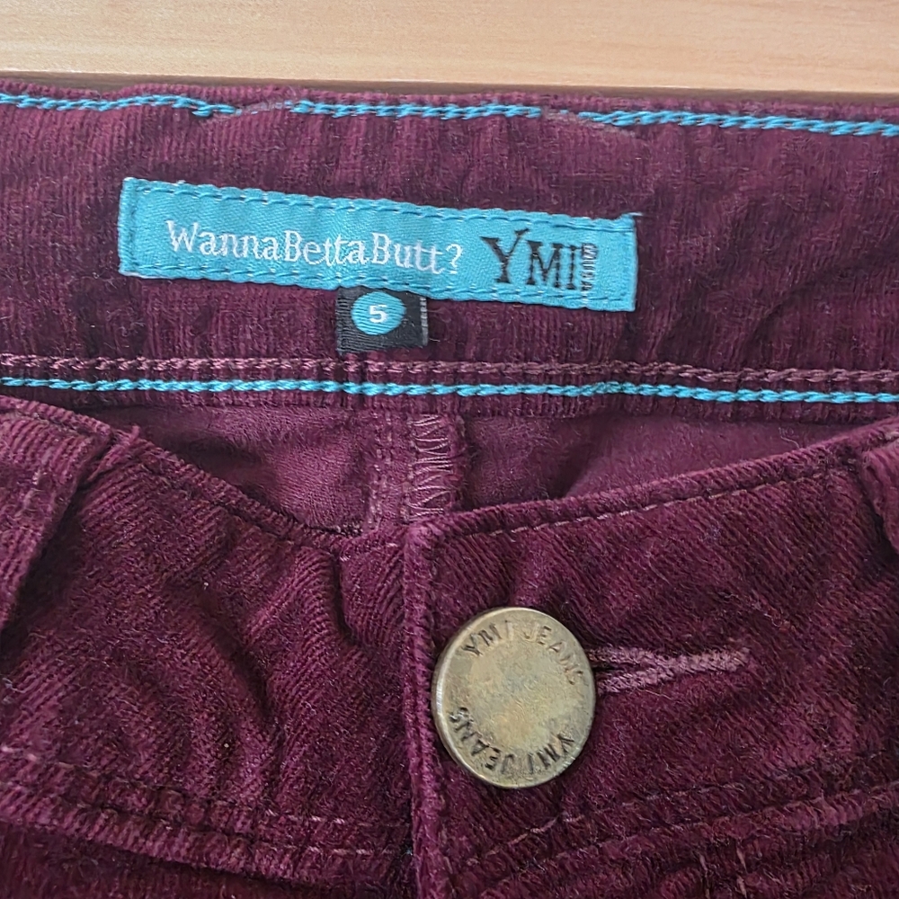 Corduroy Skinny Burgundy Pants 5 - Picture 3 of 8